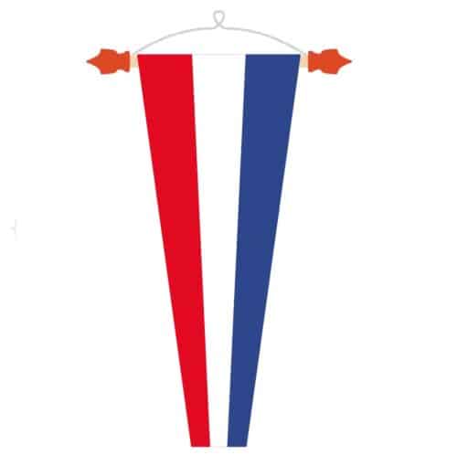 Welkomswimpel Hollandse wimpel Taps model Wimpel kobalt Nederlandse wimpel kobalr Vaan Donker blauwe baan Smalle wimpel